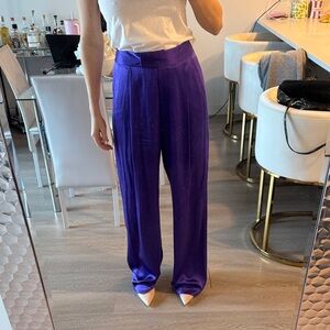 Elegant Purple Silk Women's Pants